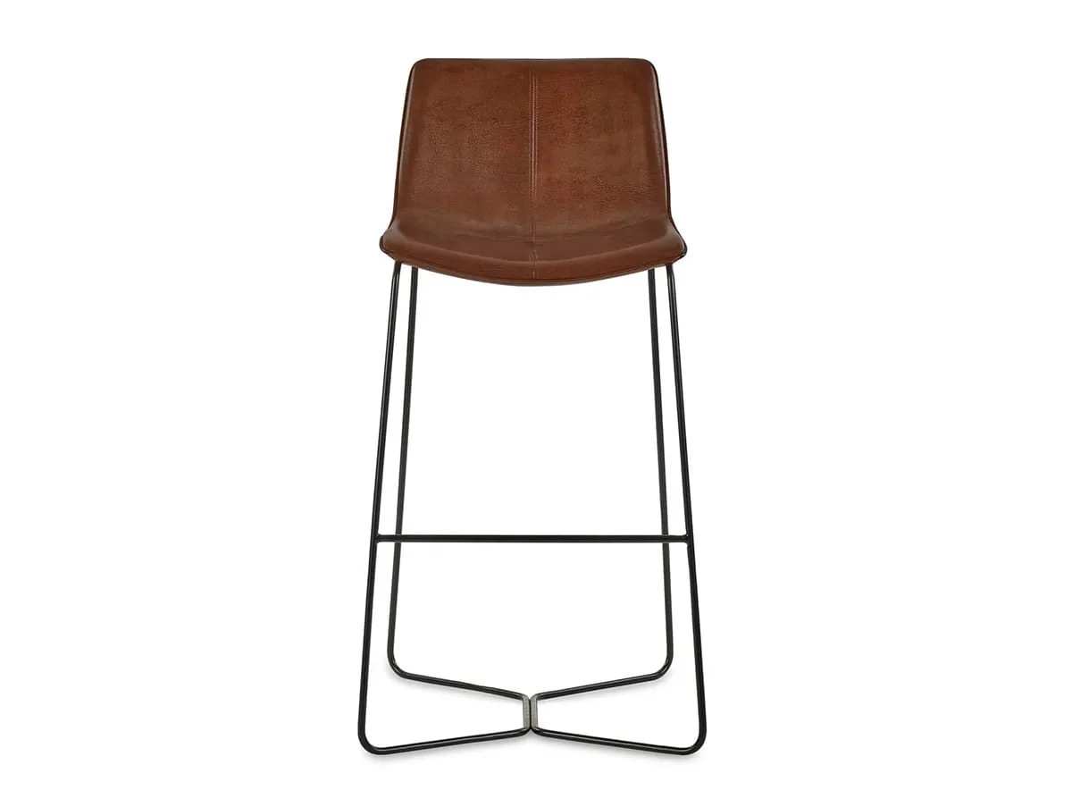 Julian Bowen Julian Bowen Joren Brown Faux Leather Set of 2 Bar Stools