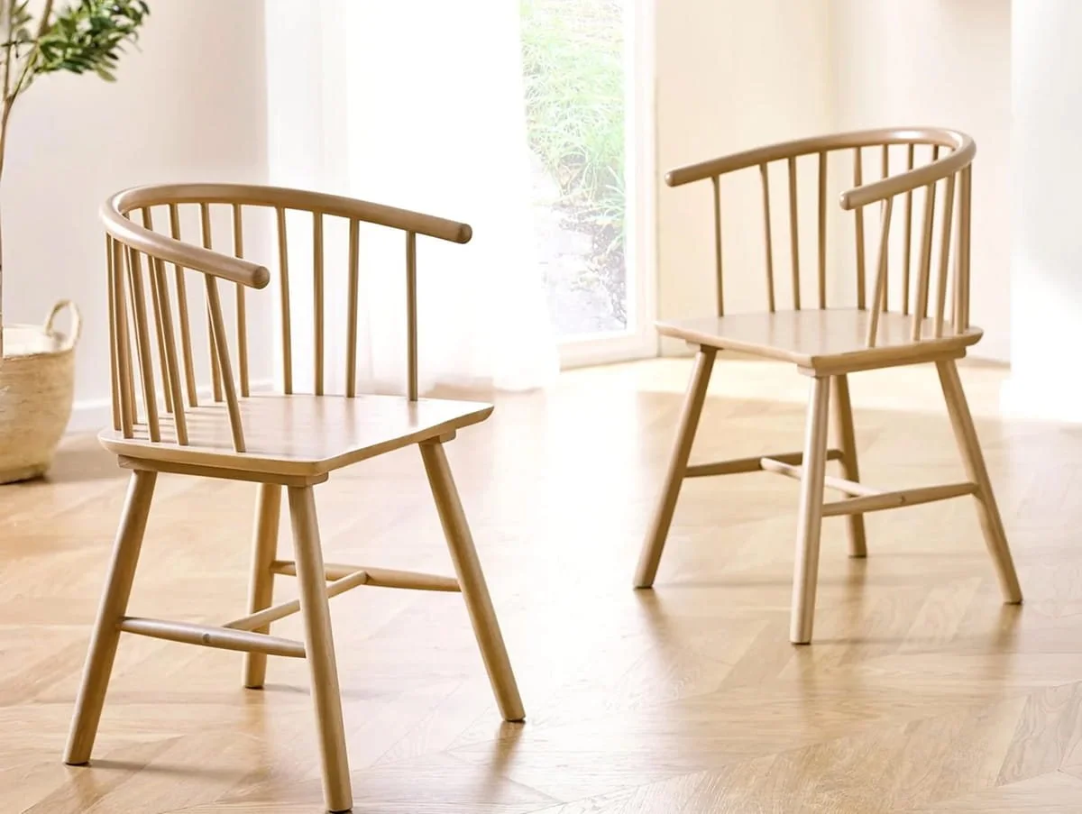 Julian Bowen Julian Bowen Kaito Light Oak Wooden Set of 2 Dining Chairs
