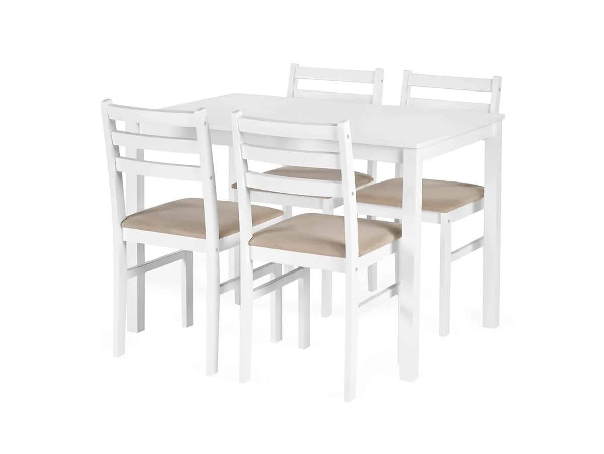 Julian Bowen Julian Bowen Keats White Dining Table and 4 Chair Set