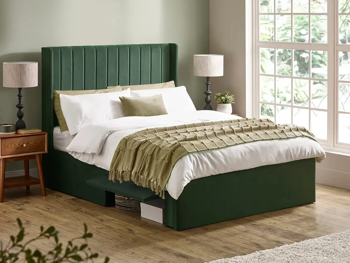 Julian Bowen Julian Bowen Leila Green Fabric Bed Frame