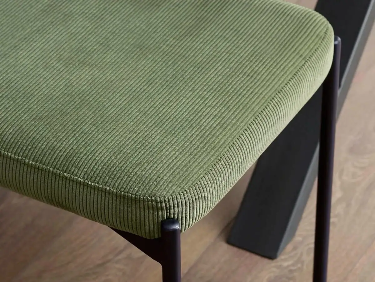 Julian Bowen Julian Bowen Leonie 120cm Green Fabric Dining Bench