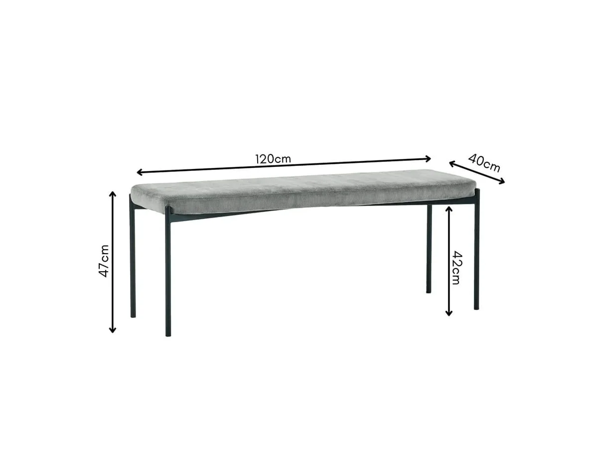 Julian Bowen Julian Bowen Leonie Grey Fabric Dining Bench