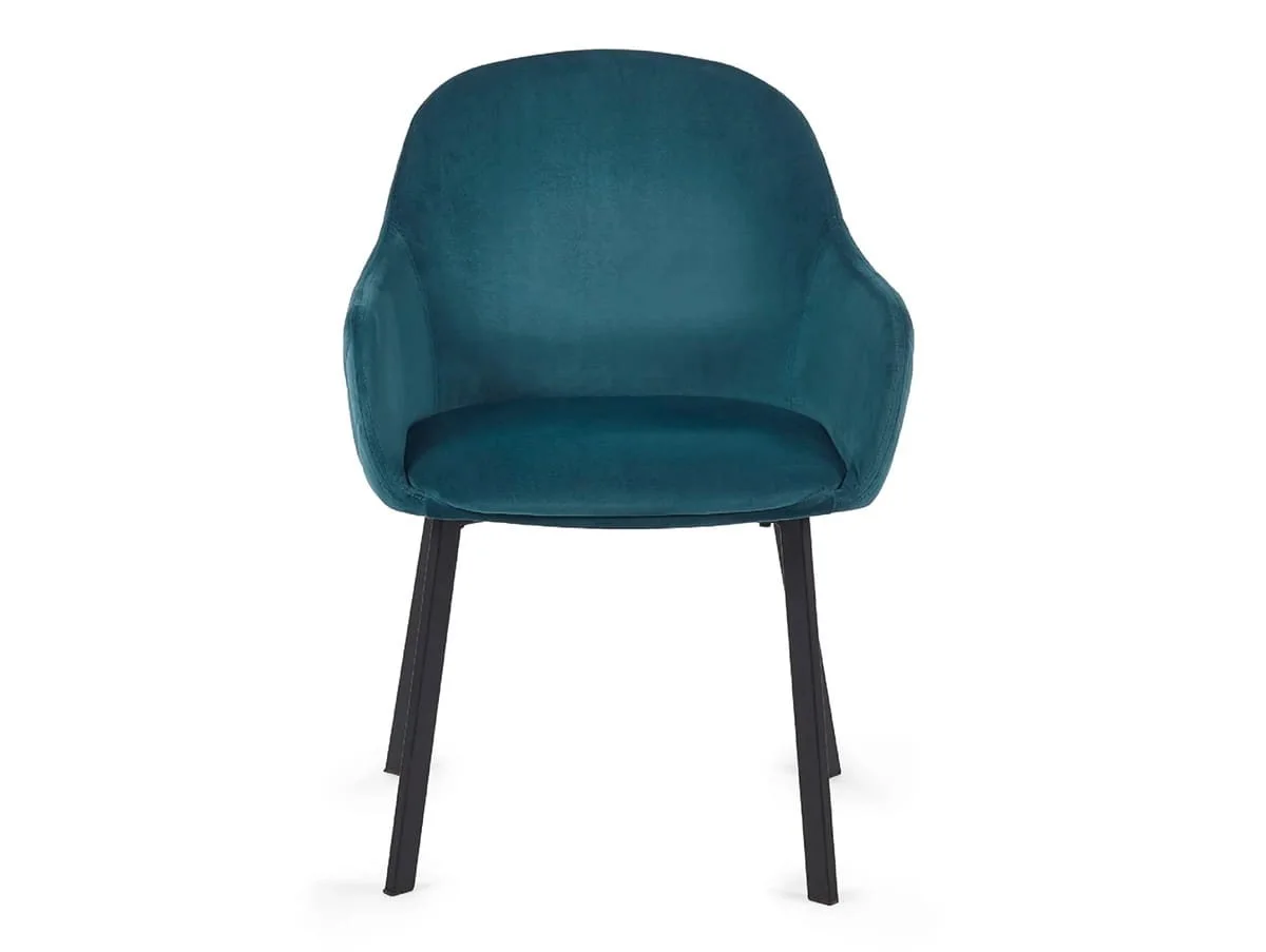 Julian Bowen Julian Bowen Lima Teal Velvet Fabric Set of 2 Dining Chairs