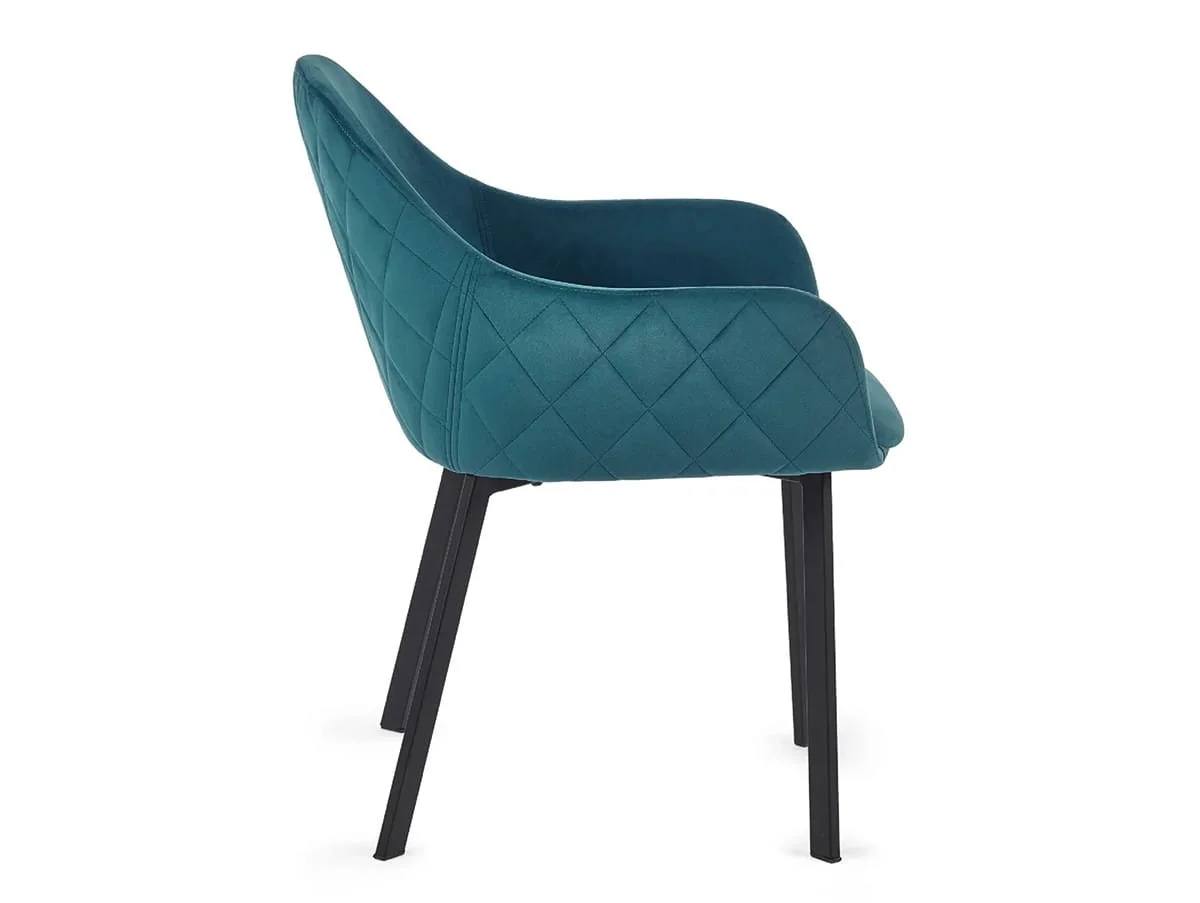 Julian Bowen Julian Bowen Lima Teal Velvet Fabric Set of 2 Dining Chairs