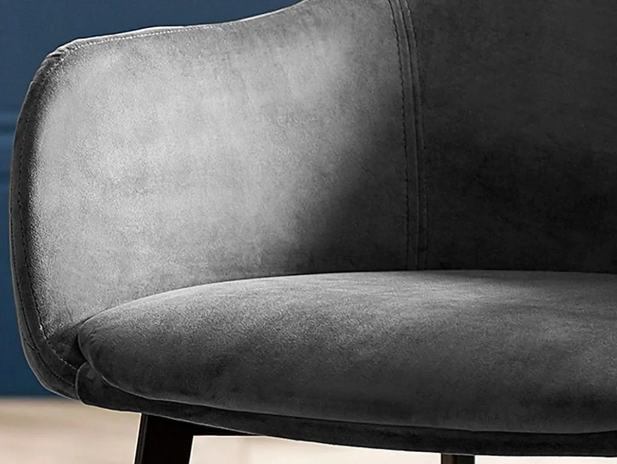 Julian Bowen Julian Bowen Lima Grey Velvet Fabric Set of 2 Dining Chairs
