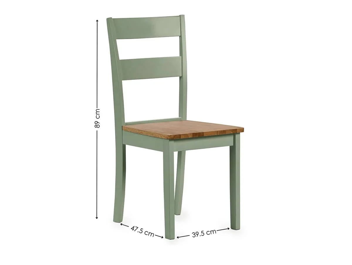 Julian Bowen Julian Bowen Linwood Green and Oak Wooden Set of 2 Dining Chairs