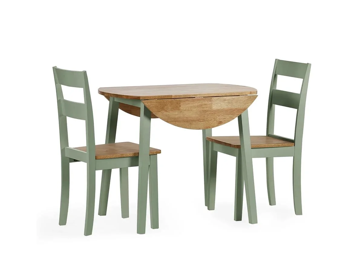Julian Bowen Julian Bowen Linwood Green and Oak Wooden Set of 2 Dining Chairs