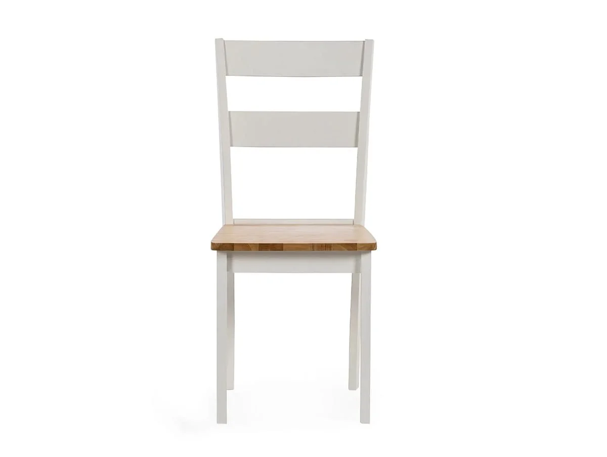 Julian Bowen Julian Bowen Linwood White and Oak Wooden Set of 2 Dining Chairs