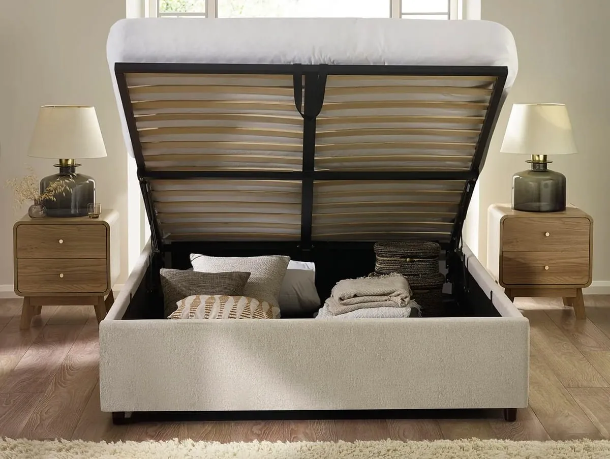 Julian Bowen Julian Bowen Maddock Beige Fabric Ottoman Bed Frame
