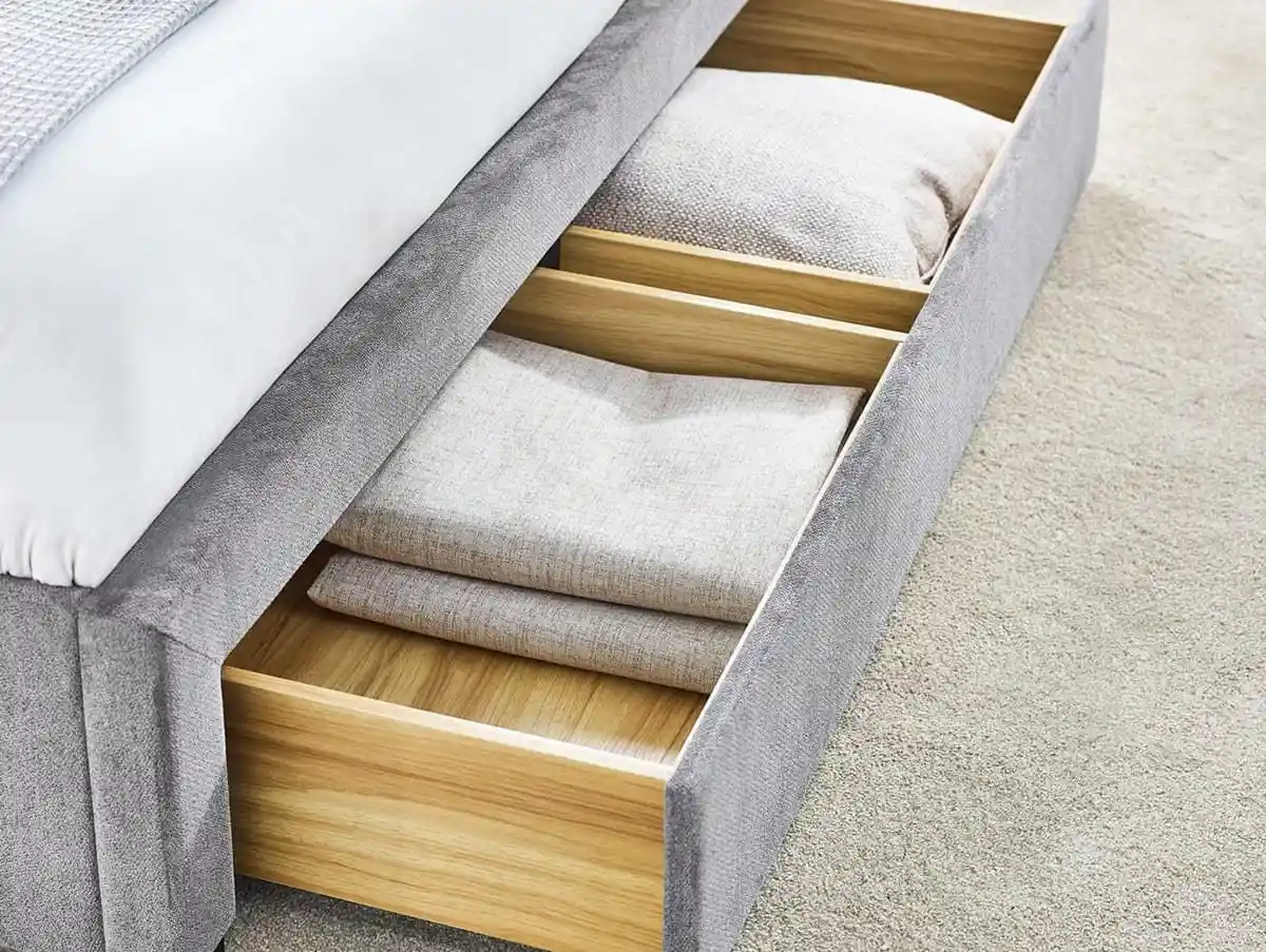 Julian Bowen Julian Bowen Mayfair 4 Drawer Storage Grey Fabric Bed Frame