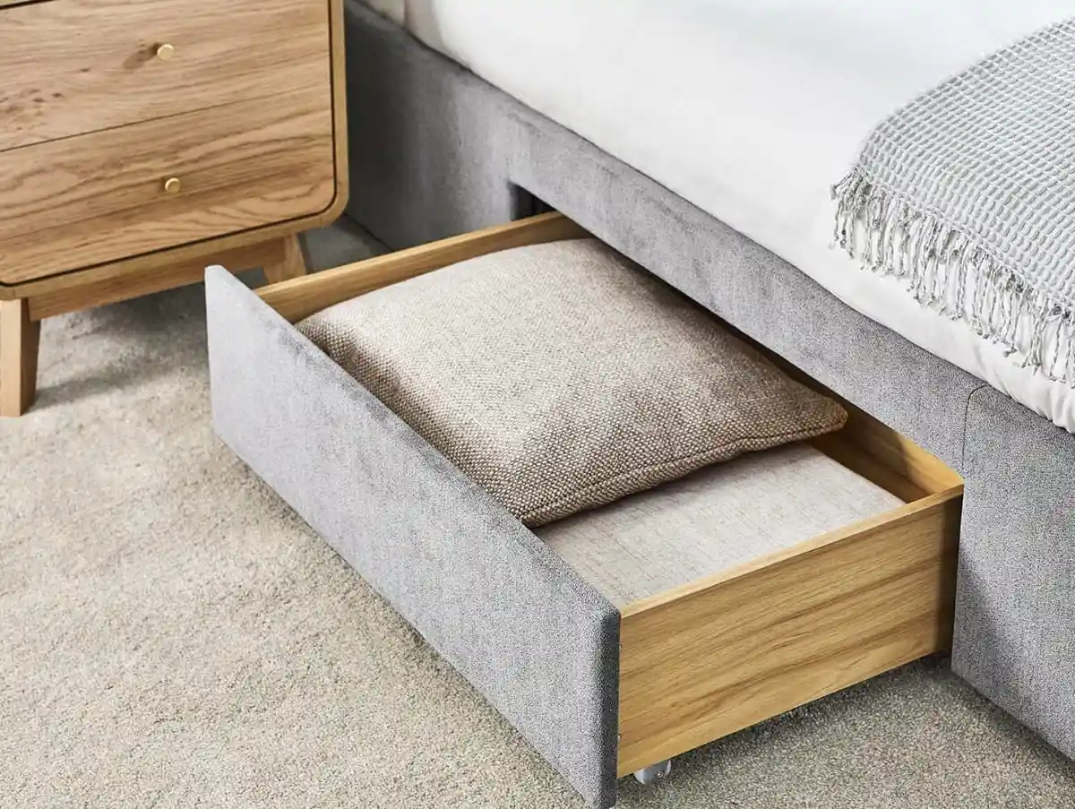 Julian Bowen Julian Bowen Mayfair 4 Drawer Storage Grey Fabric Bed Frame