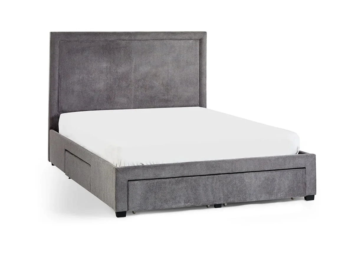 Julian Bowen Julian Bowen Mayfair 4 Drawer Storage Grey Fabric Bed Frame