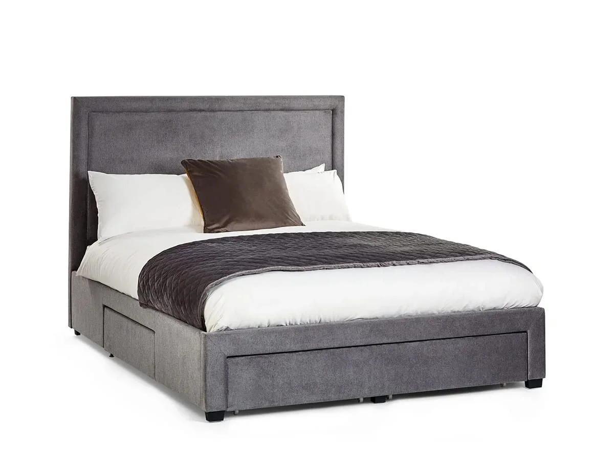 Julian Bowen Julian Bowen Mayfair 4 Drawer Storage Grey Fabric Bed Frame