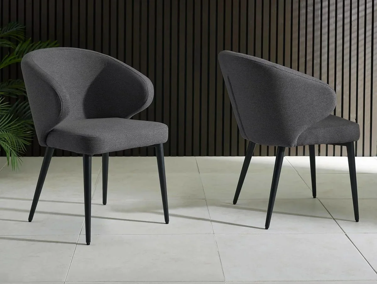 Julian Bowen Julian Bowen Marcus Dark Grey Fabric Set of 2 Dining Chairs
