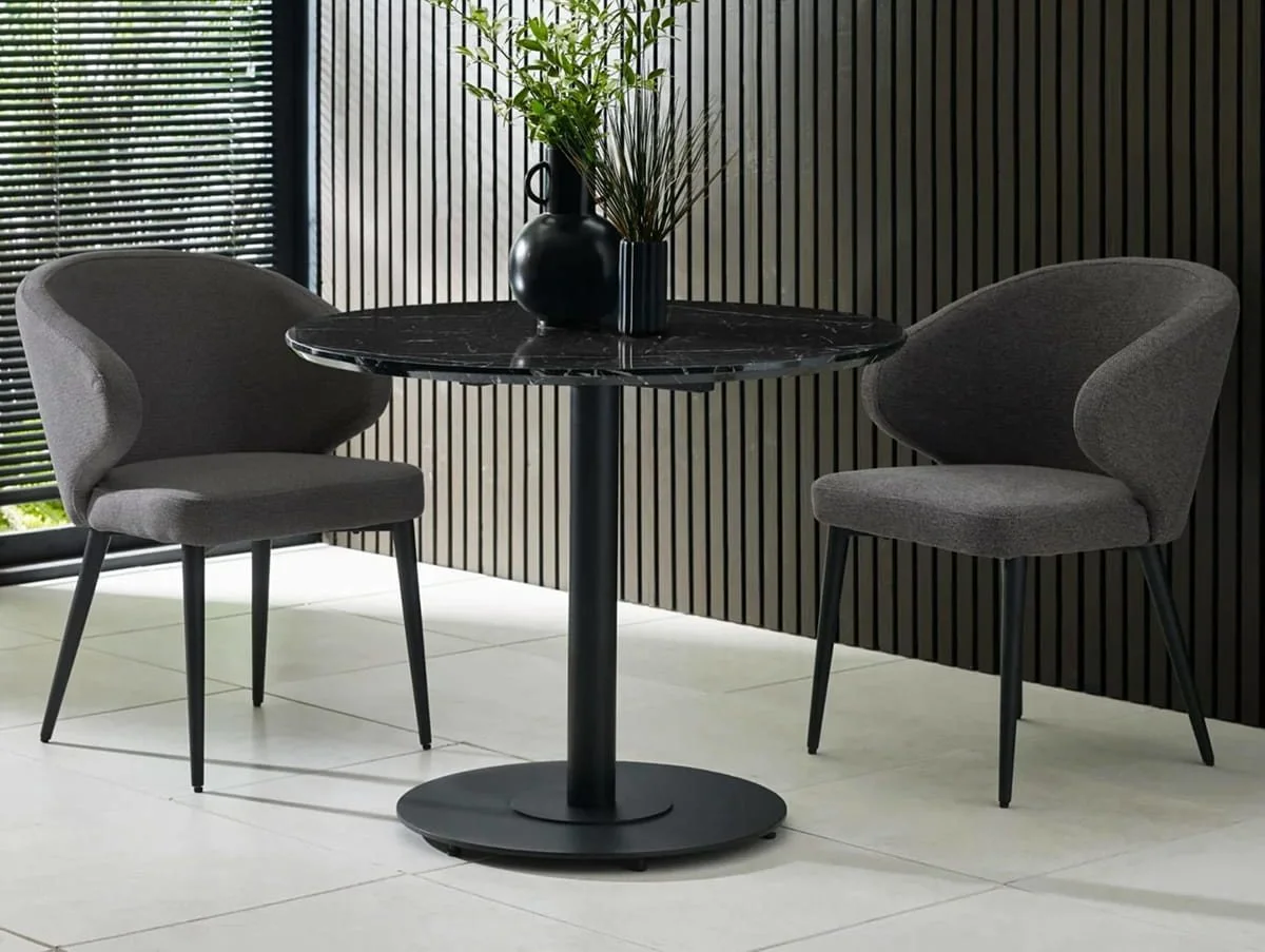 Julian Bowen Julian Bowen Marcus Dark Grey Fabric Set of 2 Dining Chairs