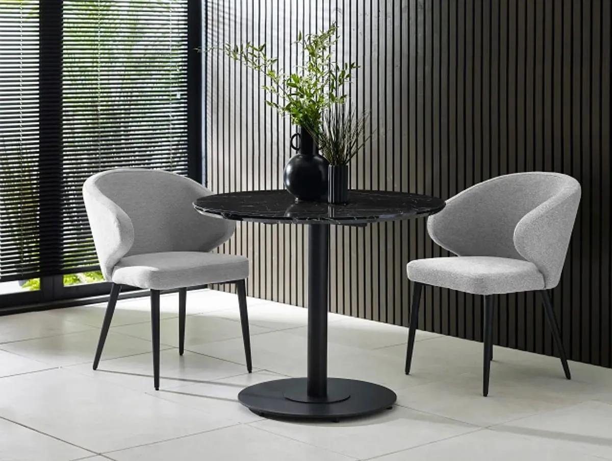 Julian Bowen Julian Bowen Marcus Light Grey Fabric Set of 2 Dining Chairs