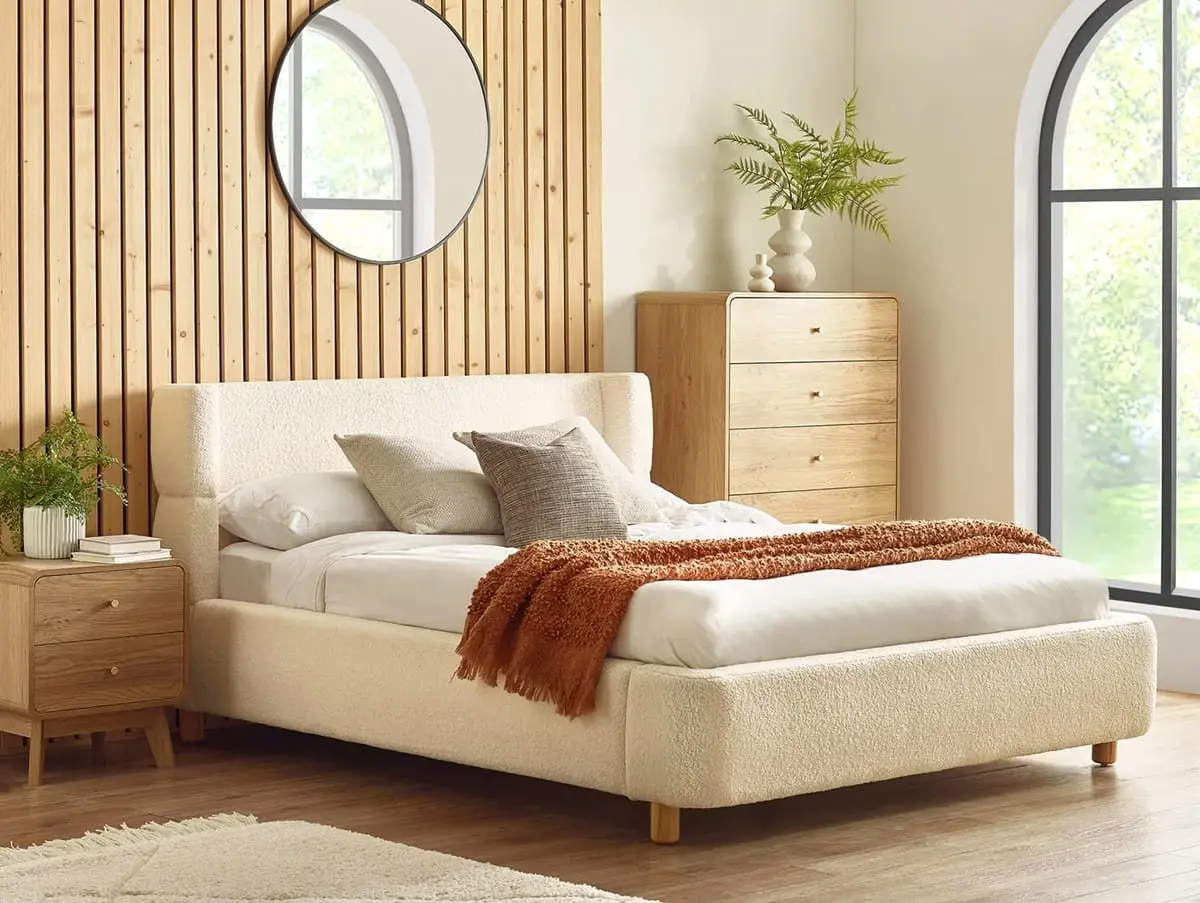 Julian Bowen Julian Bowen Oberon Beige Fabric Bed Frame