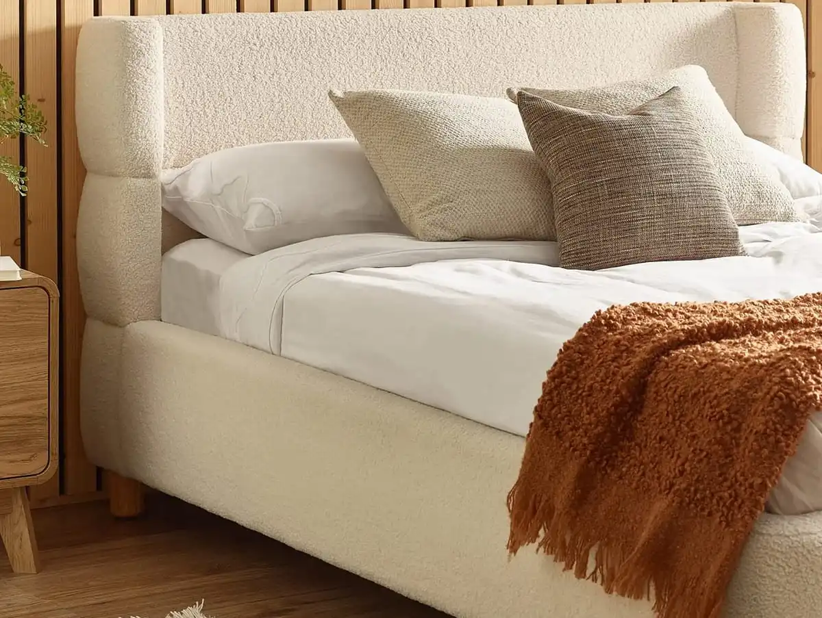 Julian Bowen Julian Bowen Oberon Beige Fabric Bed Frame