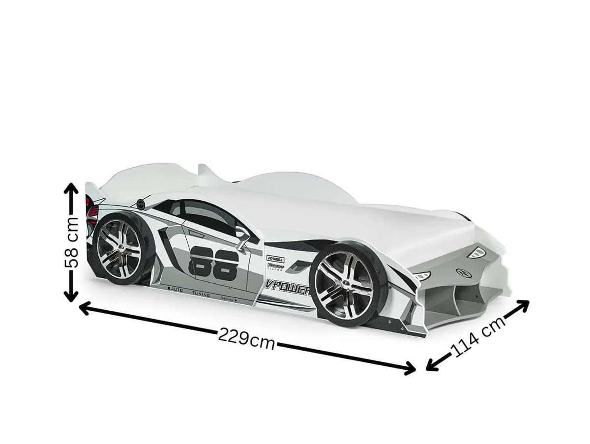 Julian Bowen Julian Bowen Storm White Racer Car Bed Frame