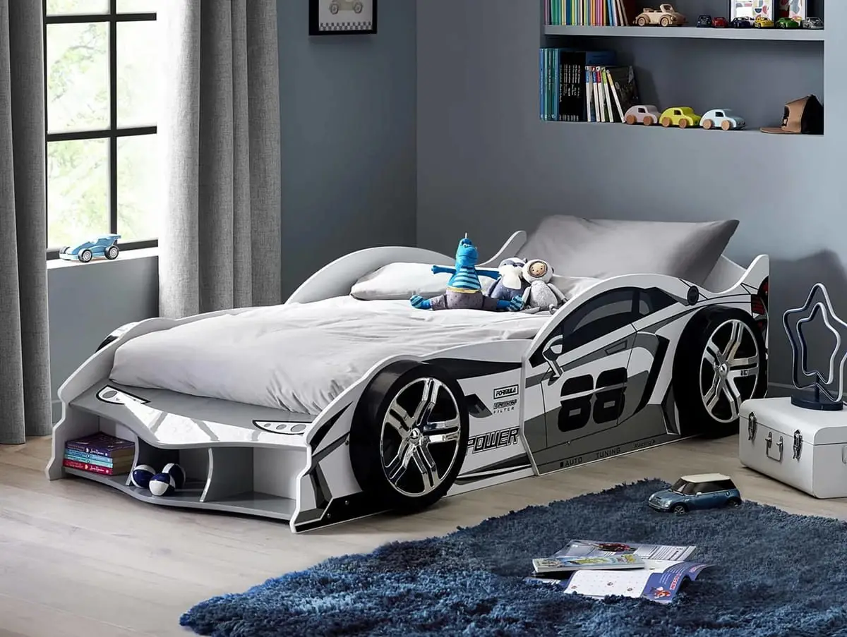Julian Bowen Julian Bowen Storm White Racer Car Bed Frame