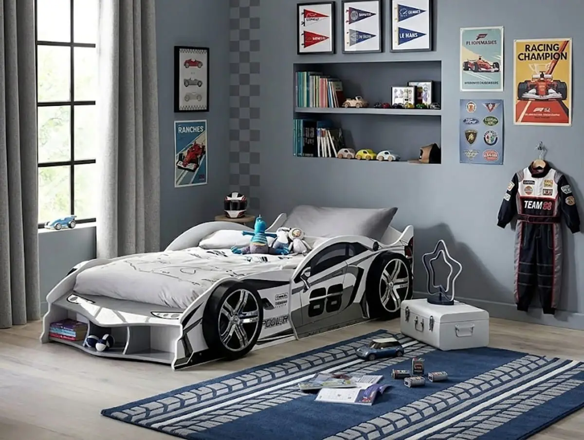 Julian Bowen Julian Bowen Storm White Racer Car Bed Frame