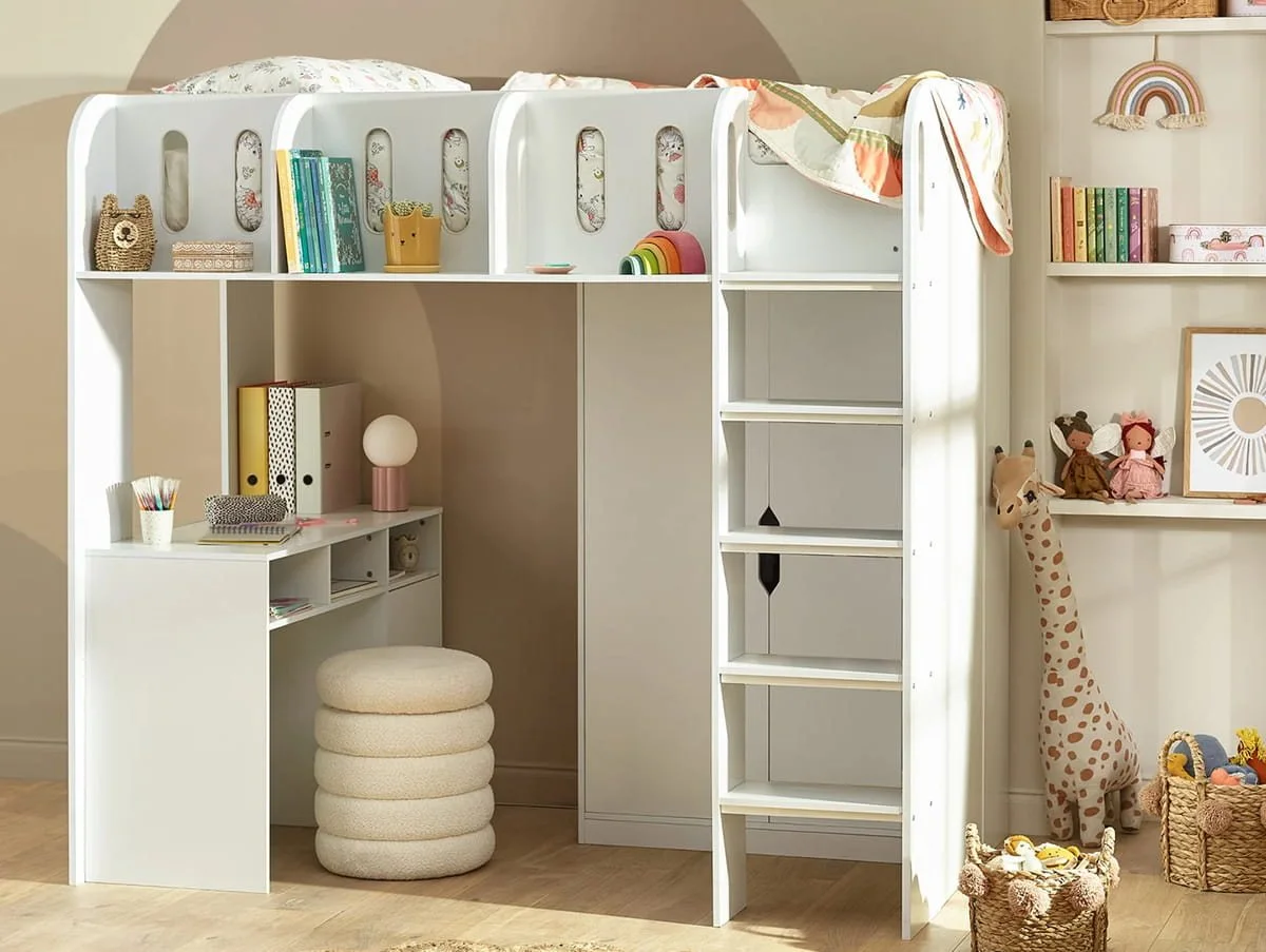 Julian Bowen Julian Bowen Vision White Wooden High Sleeper Bed