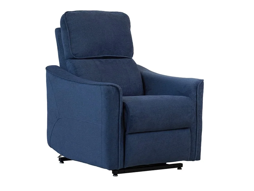 PICK4U PICK4U Balmoral Single Motor Blue Fabric Riser Recliner Chair