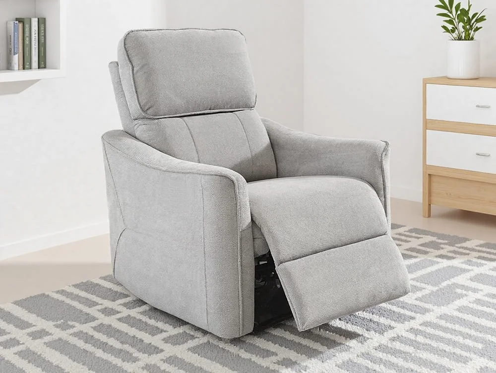 PICK4U PICK4U Balmoral Dual Motor Light Grey Fabric Riser Recliner Chair