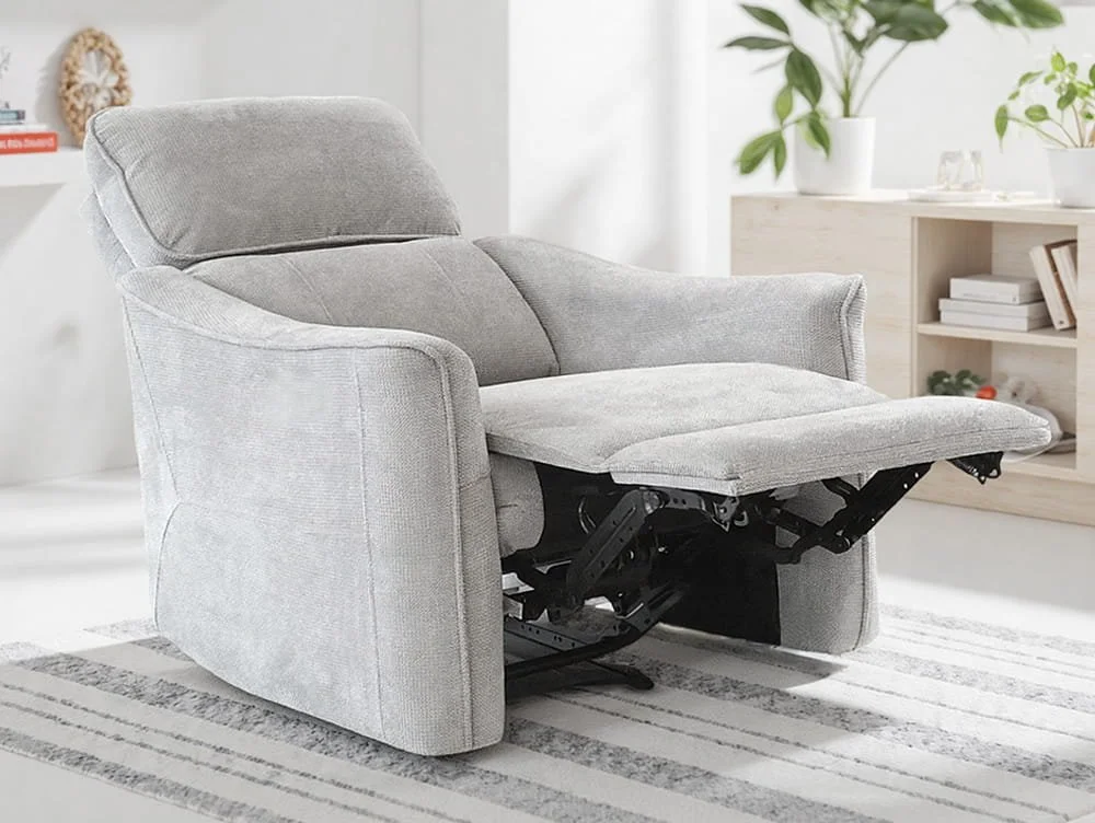 PICK4U PICK4U Balmoral Dual Motor Light Grey Fabric Riser Recliner Chair