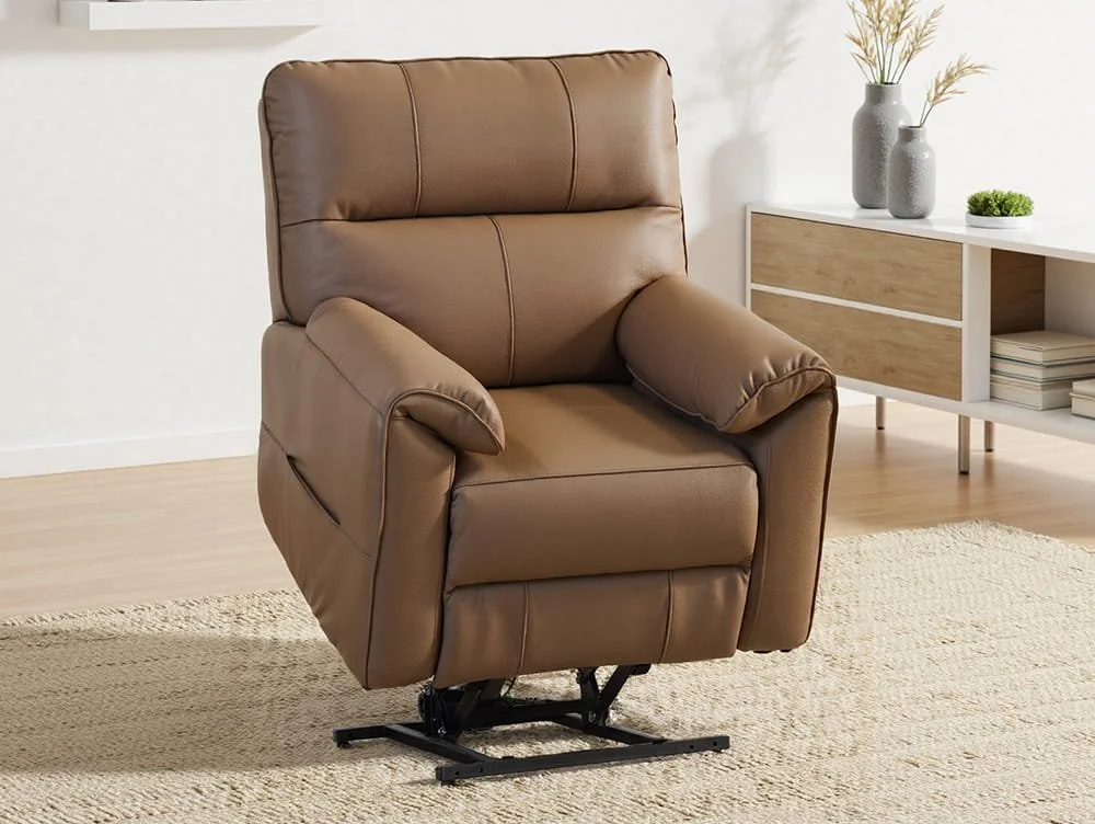 PICK4U PICK4U Knightsbridge Dual Motor Brown Leather Riser Recliner Chair
