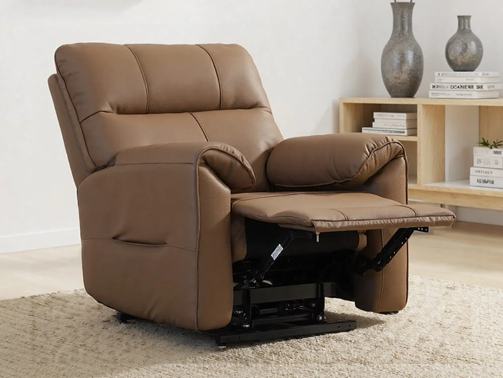 PICK4U PICK4U Knightsbridge Dual Motor Brown Leather Riser Recliner Chair