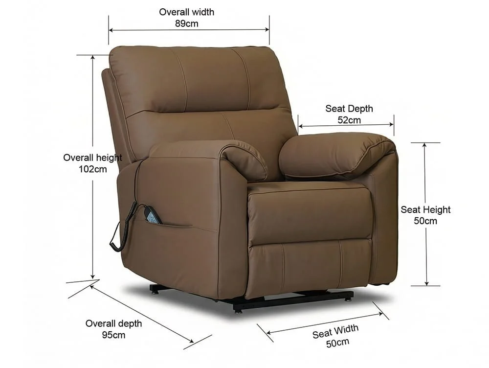 PICK4U PICK4U Knightsbridge Dual Motor Brown Leather Riser Recliner Chair
