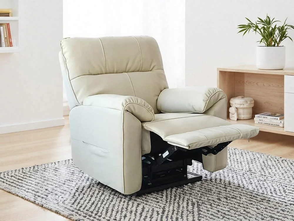 PICK4U PICK4U Knightsbridge Dual Motor Cream Leather Riser Recliner Chair