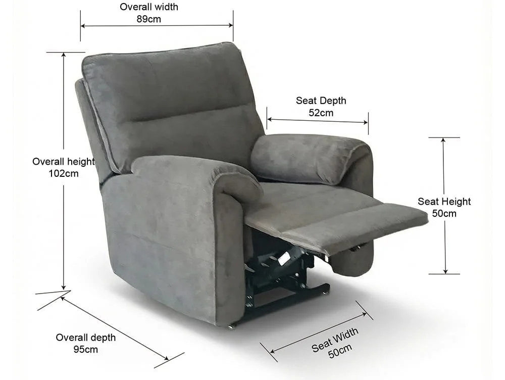 PICK4U PICK4U Knightsbridge Dual Motor Dark Grey Fabric Riser Recliner Chair