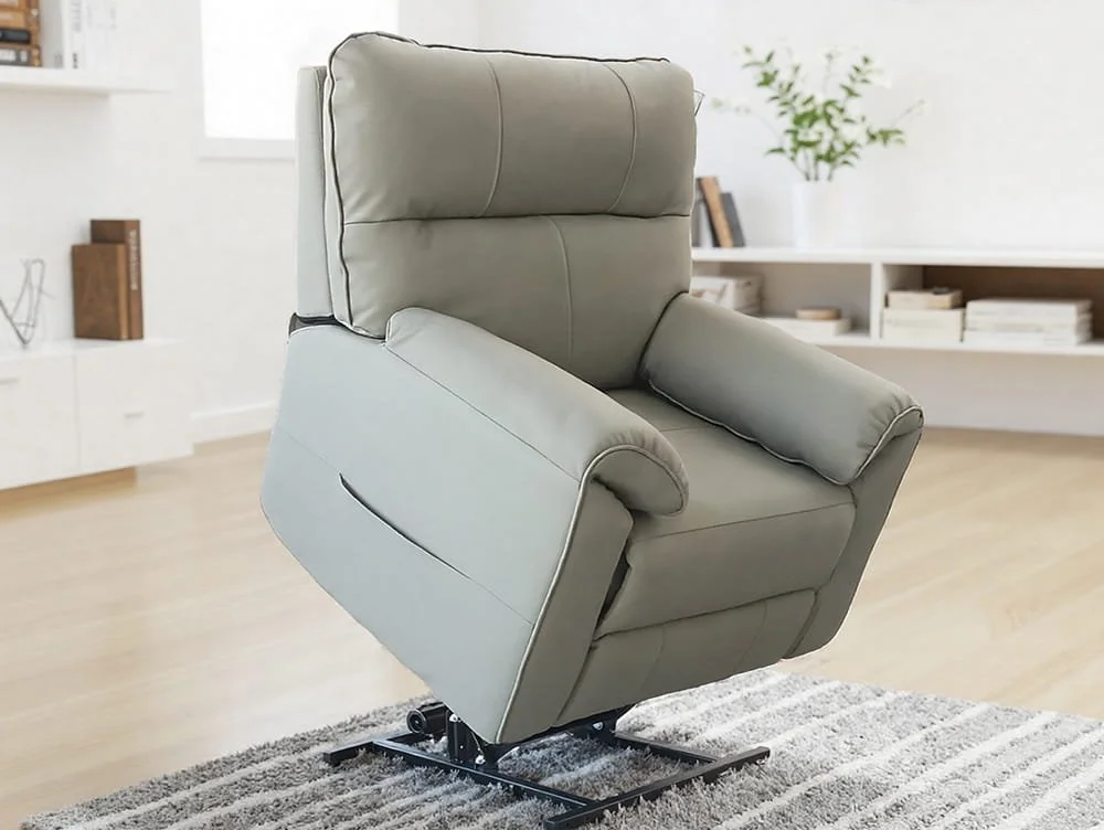 PICK4U PICK4U Knightsbridge Dual Motor Grey Leather Riser Recliner Chair