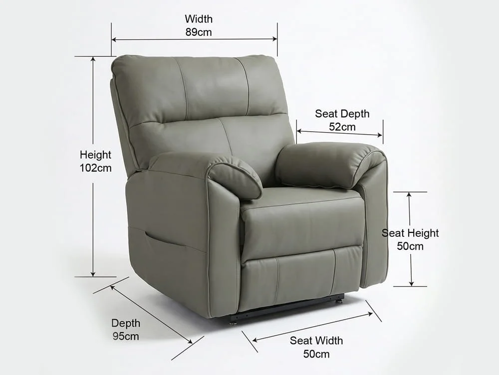 PICK4U PICK4U Knightsbridge Dual Motor Grey Leather Riser Recliner Chair