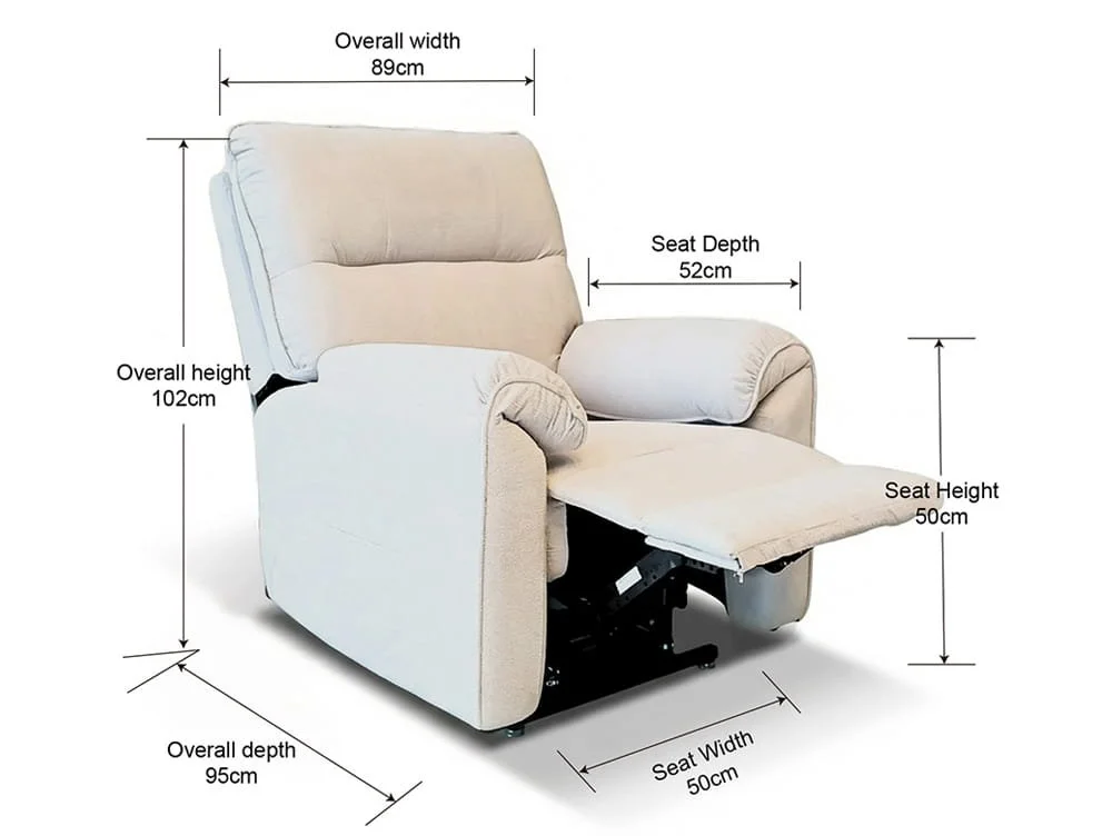 PICK4U PICK4U Knightsbridge Dual Motor Light Cream Fabric Riser Recliner Chair