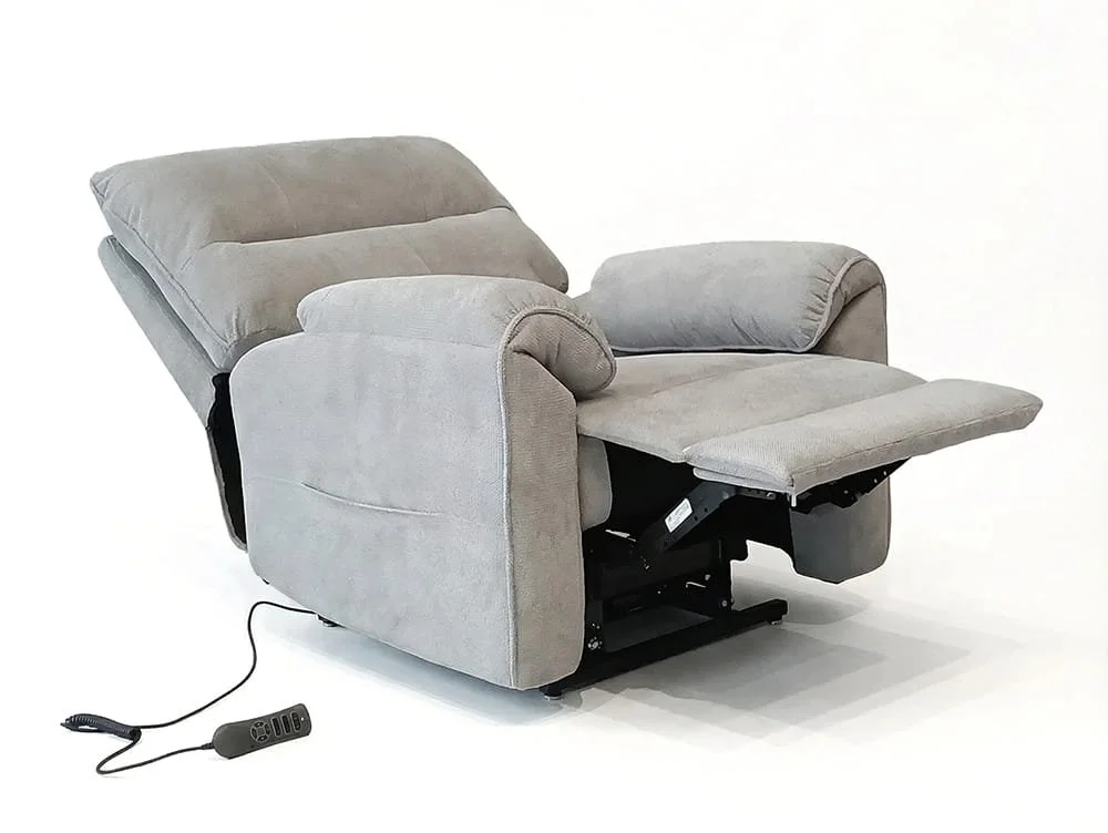 PICK4U PICK4U Knightsbridge Dual Motor Light Grey Fabric Riser Recliner Chair