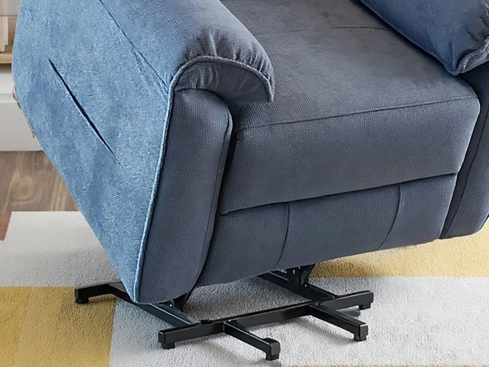 PICK4U PICK4U Knightsbridge Single Motor Midnight Blue Fabric Riser Recliner Chair
