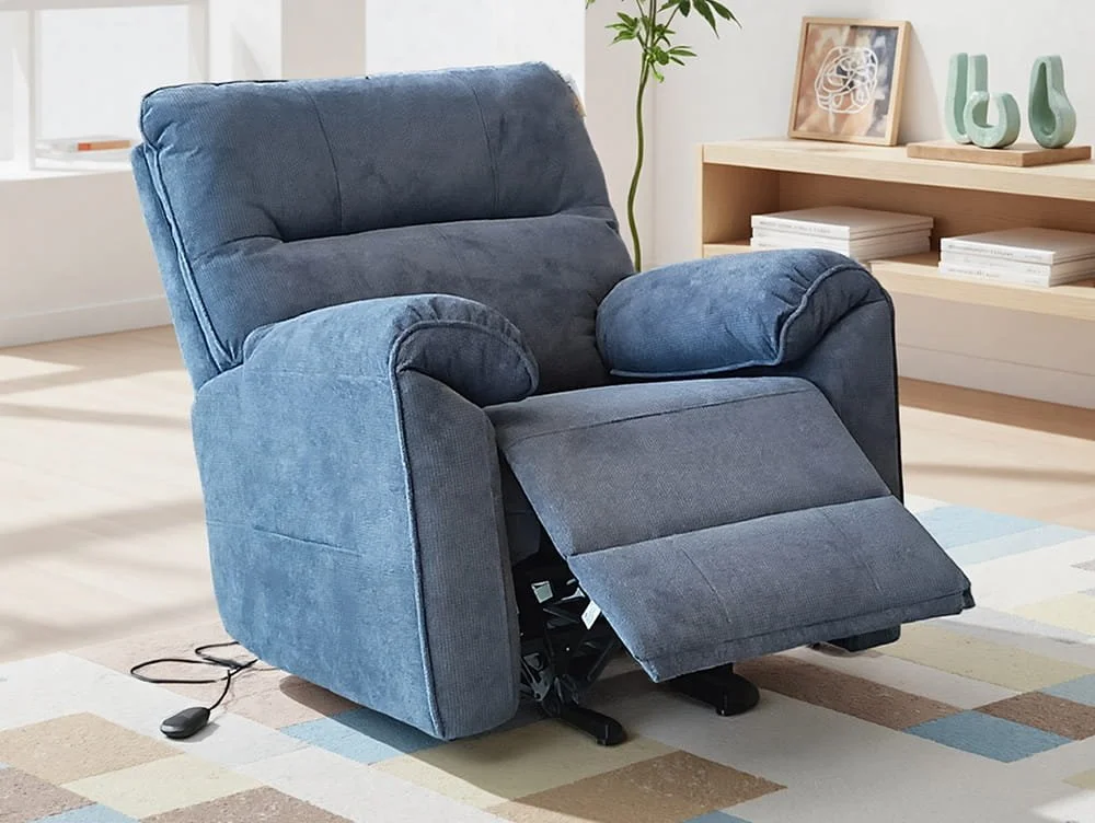 PICK4U PICK4U Knightsbridge Single Motor Midnight Blue Fabric Riser Recliner Chair