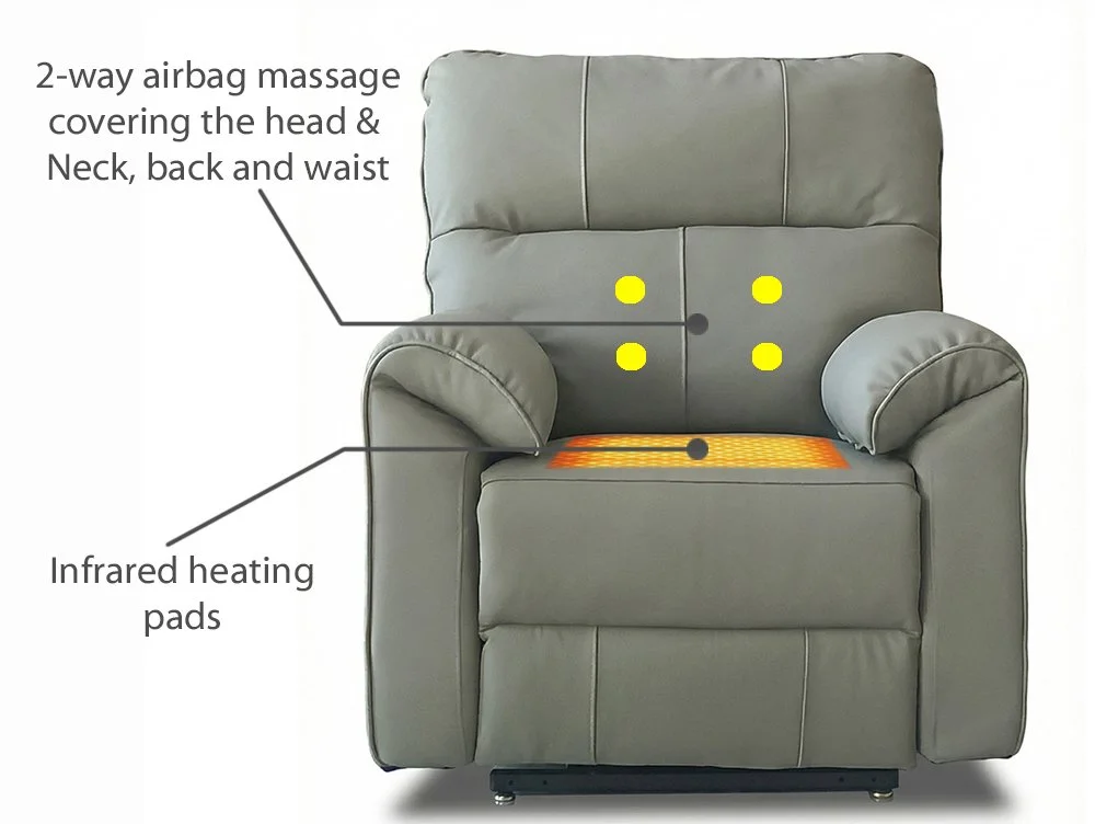 PICK4U PICK4U Knightsbridge Dual Motor Grey Leather Riser Recliner Chair