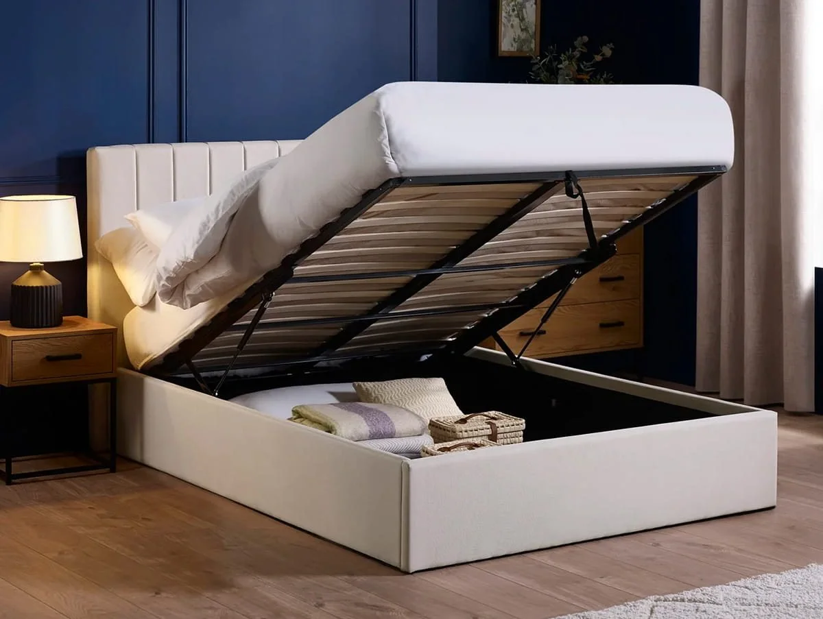 Julian Bowen Julian Bowen Aylen Cream Fabric Ottoman Bed Frame