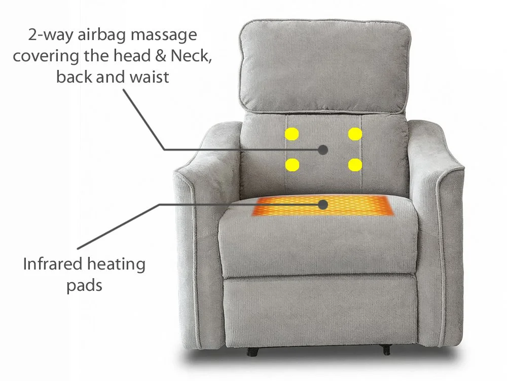 PICK4U PICK4U Knightsbridge Dual Motor Light Grey Fabric Riser Recliner Chair