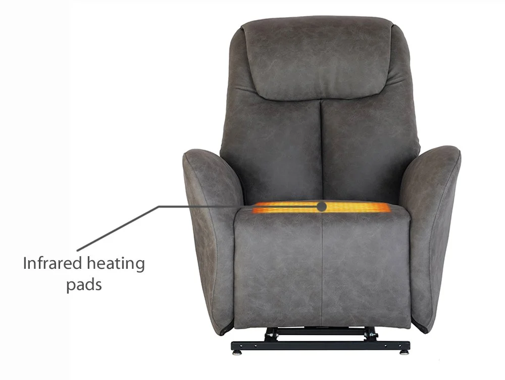 PICK4U PICK4U Windsor Dual Motor Grey Faux Leather Riser Recliner Chair