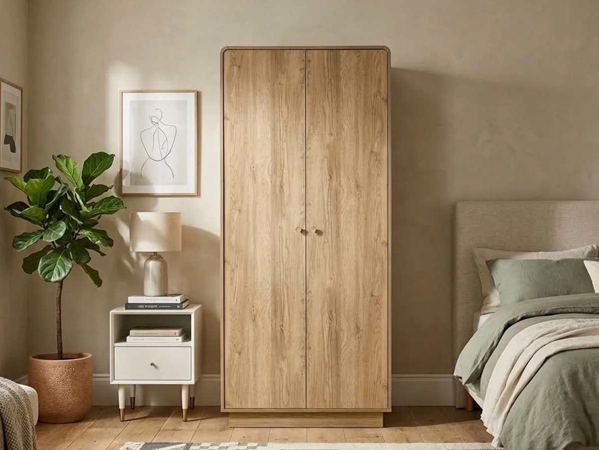 Julian Bowen Julian Bowen Ingrid Light Oak 2 Door Wardrobe