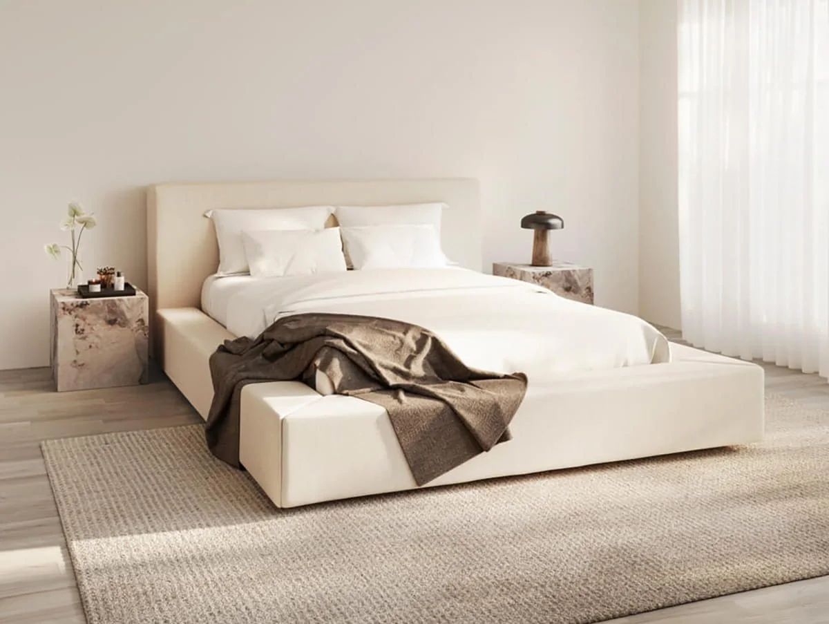 LPD LPD Soho White Clay Fabric Bed Frame