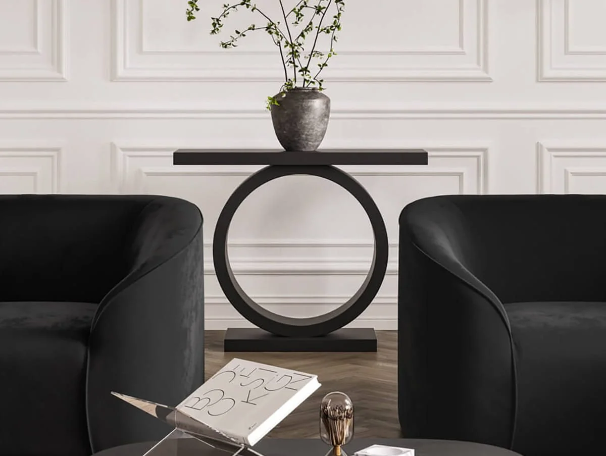 LPD LPD Oren Black Wooden Console Table