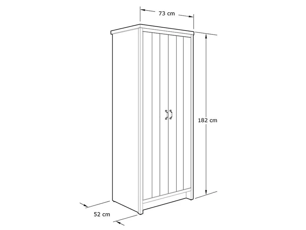 GFW Clearance - GFW Boston Knotty Oak Effect 2 Door Double Wardrobe