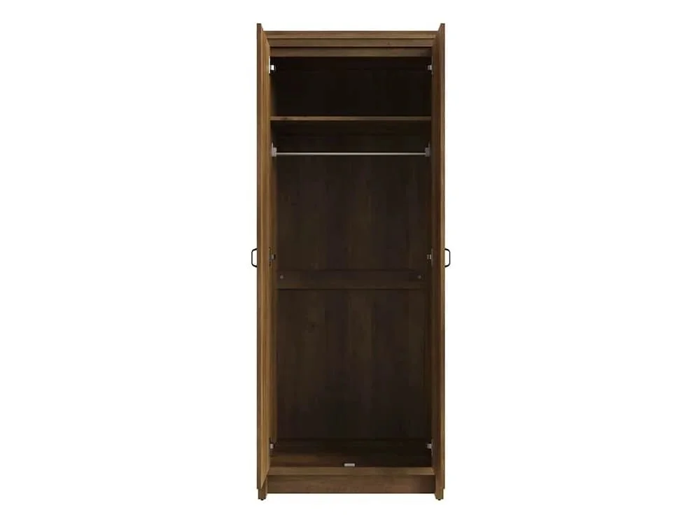 GFW Clearance - GFW Boston Knotty Oak Effect 2 Door Double Wardrobe