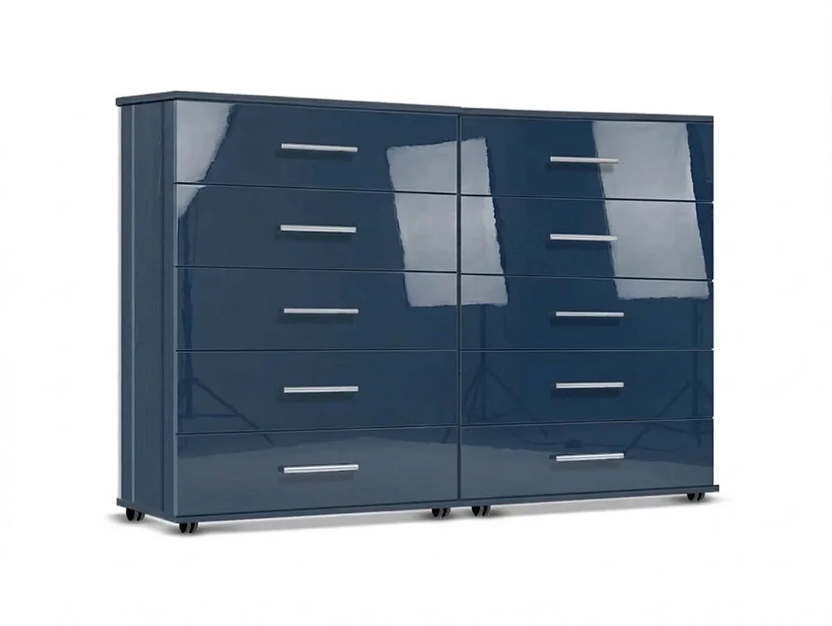 ASC ASC Venice Gloss 10 Drawer Wide Chest of Drawers (Assembled)
